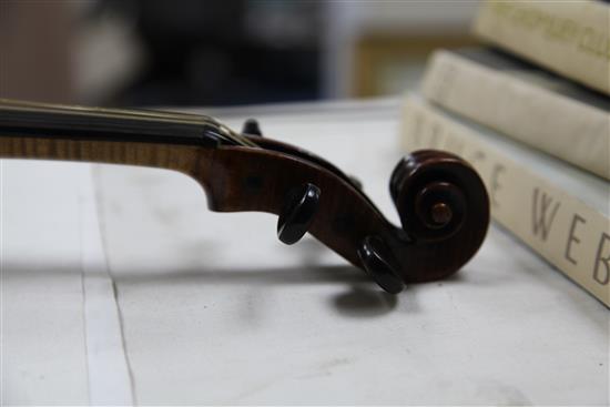 A violin, probably by F.W. Chanot, London 1900, after G. Guarneri